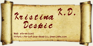 Kristina Despić vizit kartica